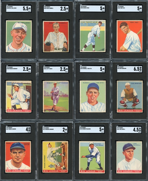 1933 Goudey Lot of (12) Cards w/ HOFers All Graded