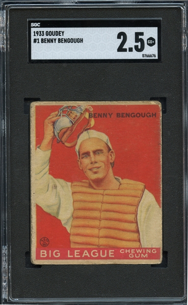 1933 Goudey #1 Benny Bengough SGC 2.5 GD+