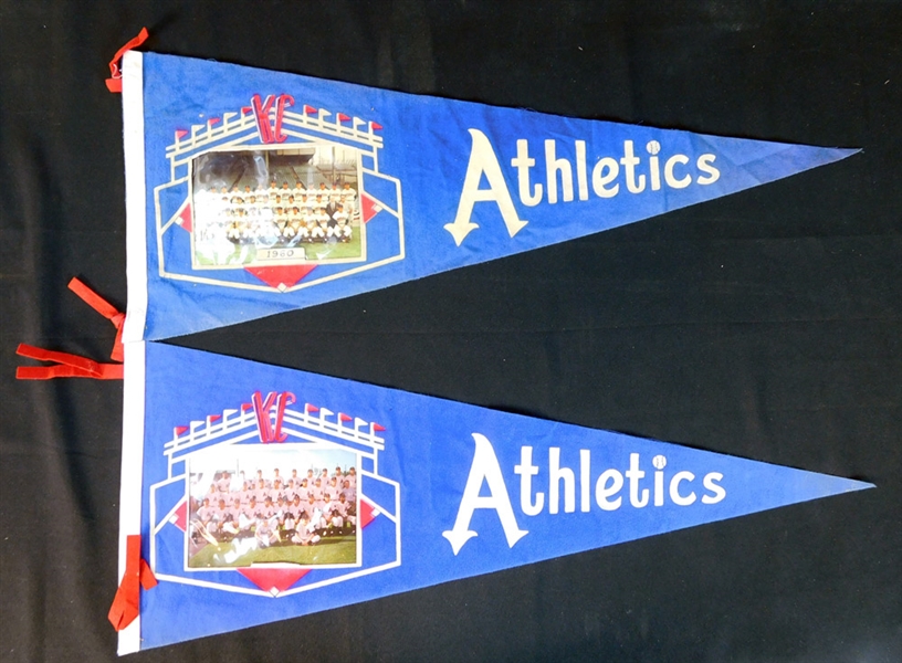 1960 and 1961 Kansas City As Photo Pennants Group of (2)
