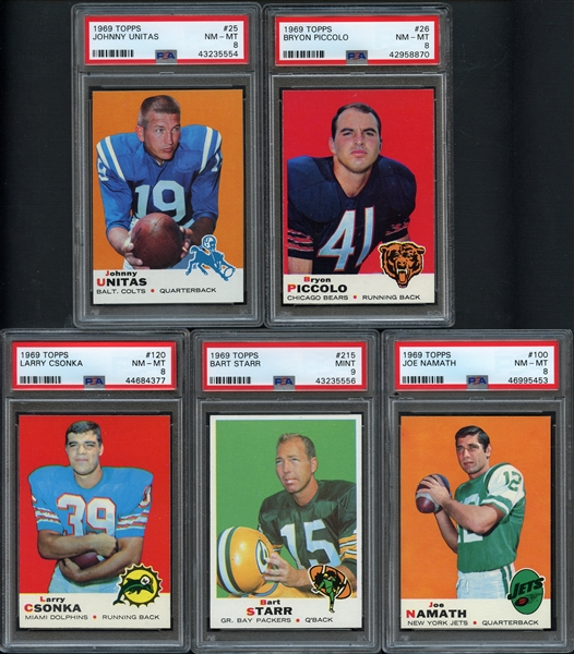 1969 Topps Football High Grade Complete Set with PSA 9 MINT Starr