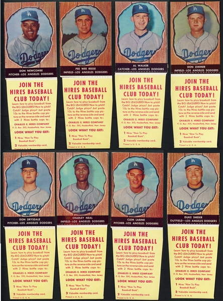 1958 Hires Root Beer Dodgers Group of (10) Includes Snider, Reese, Drysdale