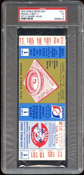 1970 World Series Game 1 Full Ticket PSA 5 EX