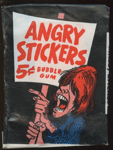1967 Topps Angry Stickers Unopened Wax Pack