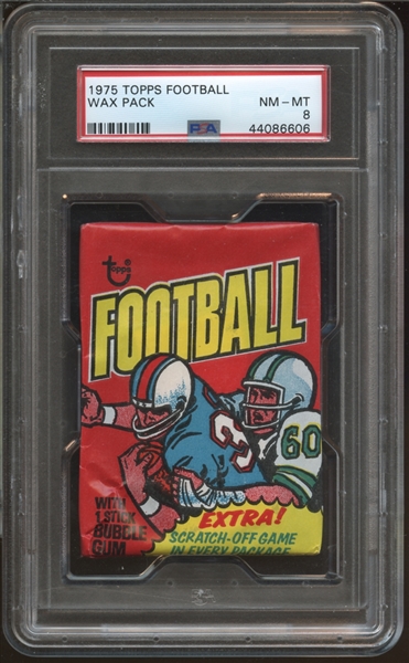 1975 Topps Football Unopened Wax Pack PSA 8 NM/MT