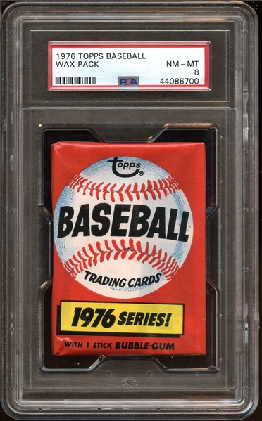 1976 Topps Baseball Unopened Wax Pack PSA 8 NM/MT