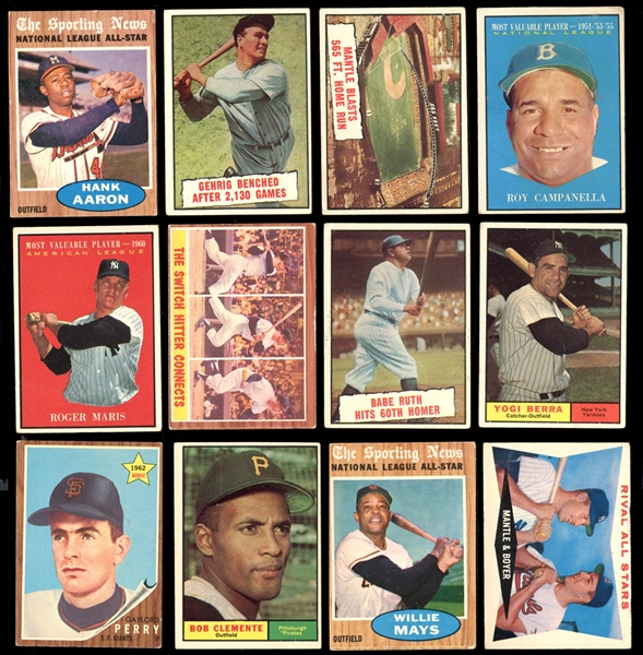 1961-62 Topps Baseball Shoebox Group of over (125) with HOFers