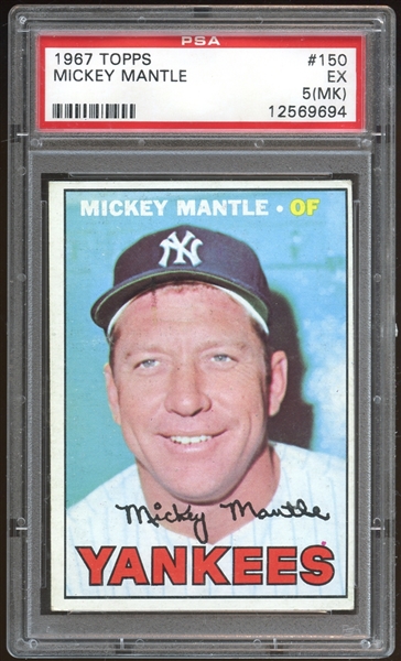 1967 Topps #150 Mickey Mantle PSA 5 EX (MK)