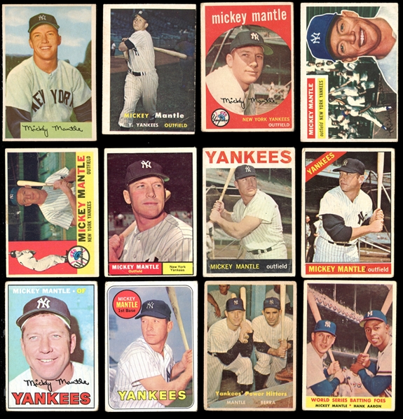 1954-1969 Topps and Bowman Run of (21) Mickey Mantle Cards