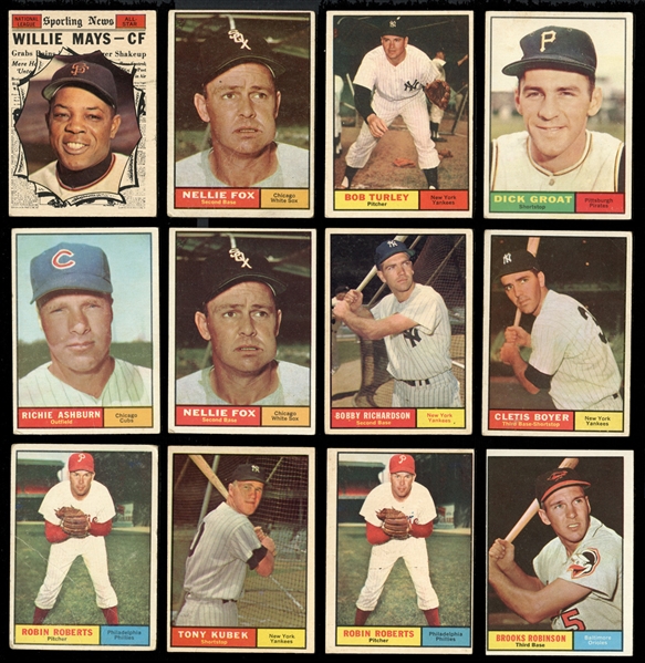 1961 Topps Baseball Group of (35) with Stars and HOFers