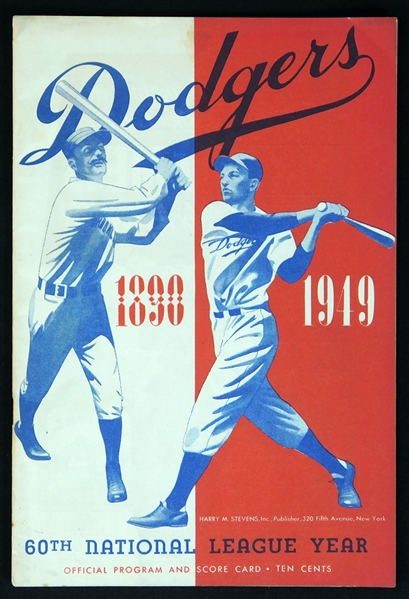 1949 Brooklyn Dodgers Program 