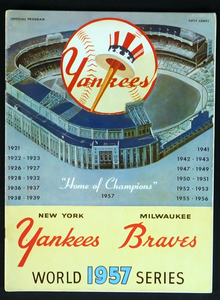 1957 World Series Program 