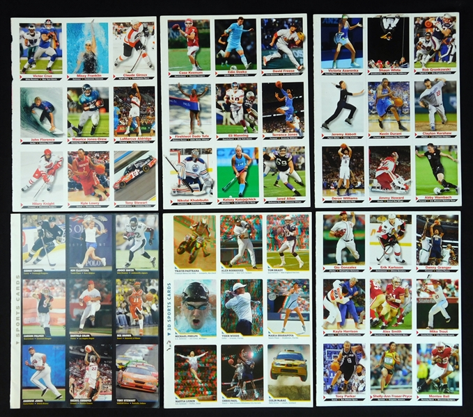 2006-2012 Sports Illustrated for Kids Group of (20) 9-Card Sheets with Trout, Brady, Woods, Etc.