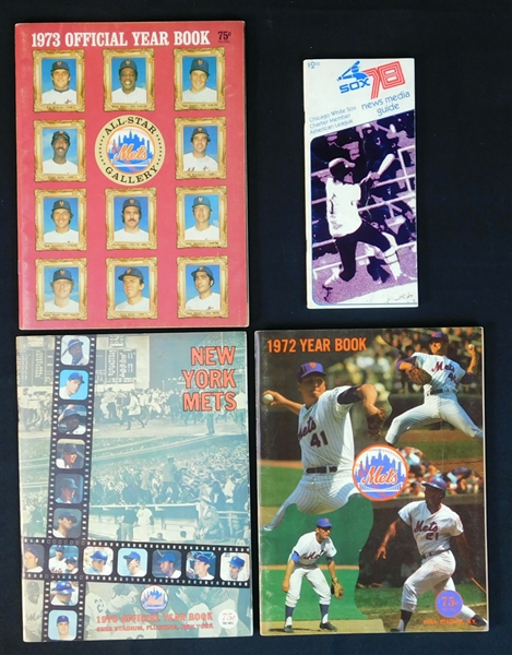 1970s New York Mets/Chicago White Sox Yearbook and Media Guide Group of (4)