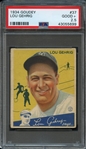 1934 Goudey #37 Lou Gehrig PSA 2.5 GOOD+