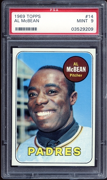 1969 Topps #14 Al McBean PSA 9 MINT