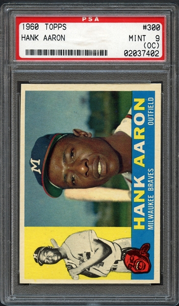 1960 Topps #300 Hank Aaron PSA 9 MINT (OC)