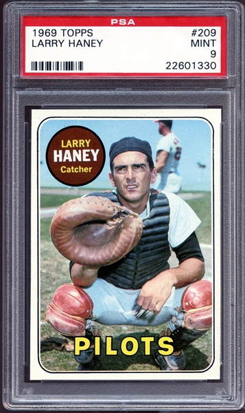 1969 Topps #209 Larry Haney PSA 9 MINT