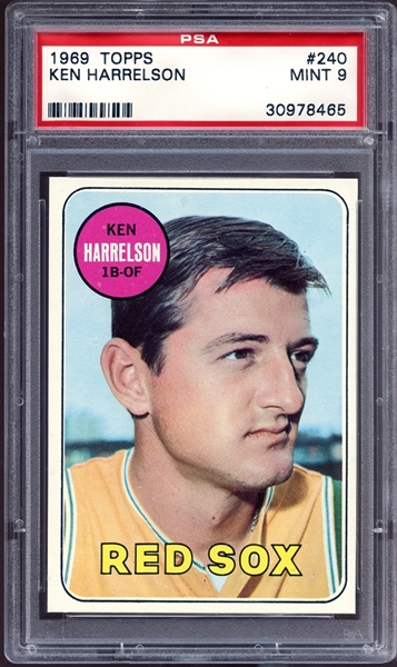 1969 Topps #240 Ken Harrelson PSA 9 MINT