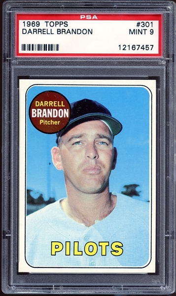 1969 Topps #301 Darrell Brandon PSA 9 MINT