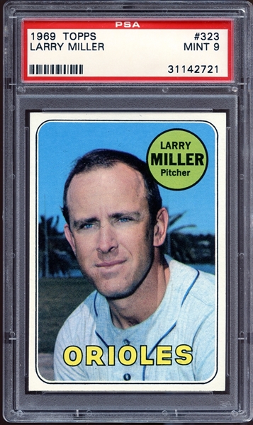 1969 Topps #323 Larry Miller PSA 9 MINT