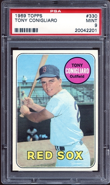 1969 Topps #330 Tony Conigliaro PSA 9 MINT