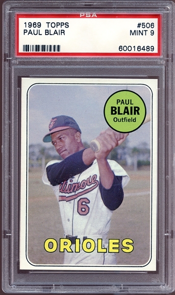1969 Topps #506 Paul Blair PSA 9 MINT