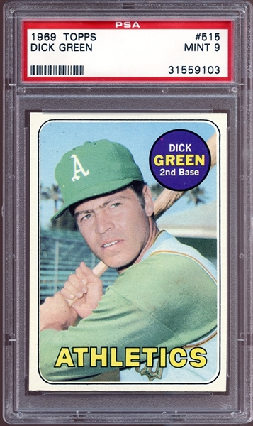 1969 Topps #515 Dick Green PSA 9 MINT
