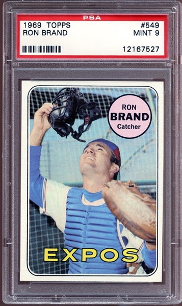 1969 Topps #549 Ron Brand PSA 9 MINT