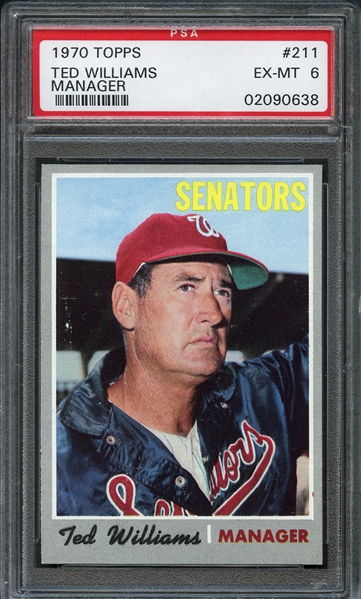 1970 Topps #211 Ted Williams Manager PSA 6 EX-MT