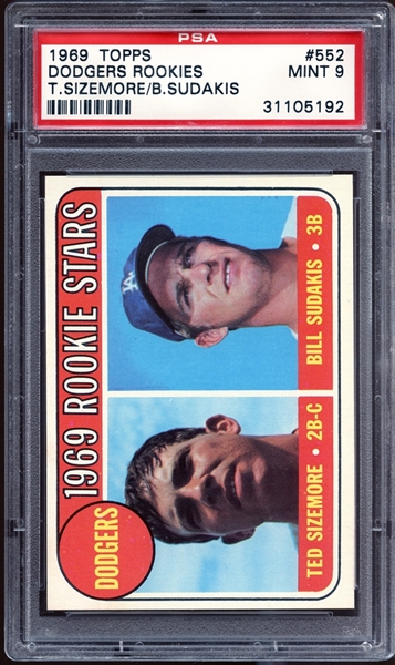 1969 Topps #552 Dodgers Rookies PSA 9 MINT