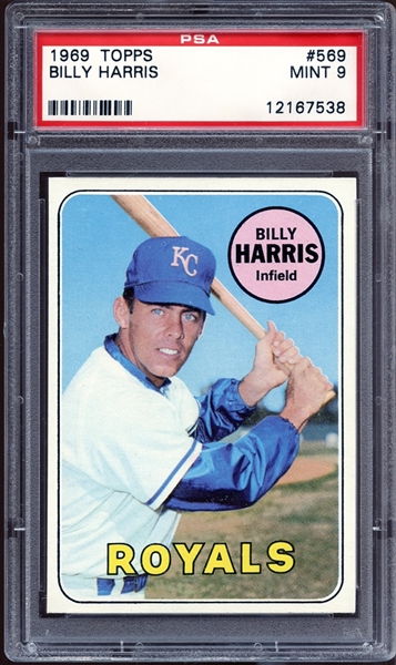 1969 Topps #569 Billy Harris PSA 9 MINT