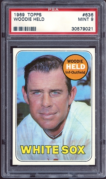 1969 Topps #636 Woodie Held PSA 9 MINT