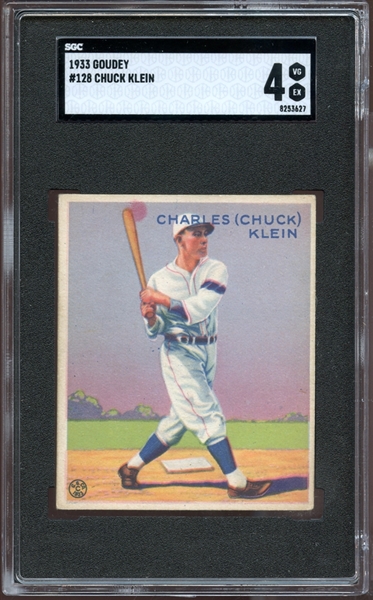 1933 Goudey #128 Chuck Klein SGC 4 VG/EX