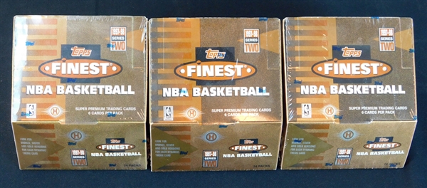 1997-98 Topps Finest Basketball Series 2 Unopened Wax Box Group of (3)