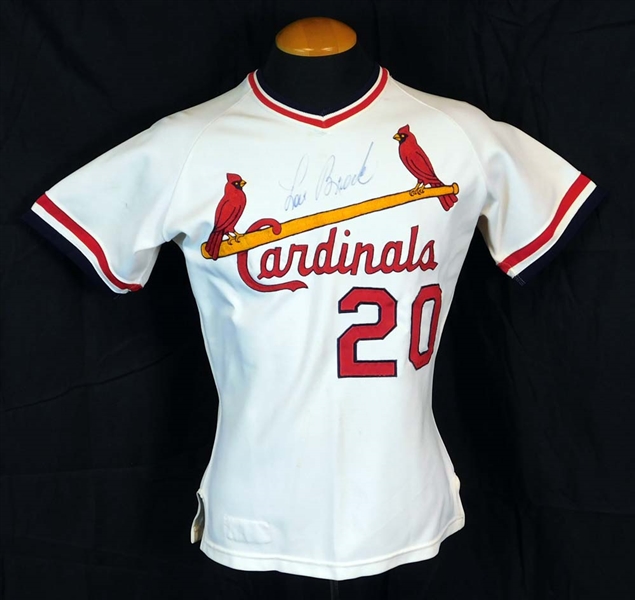 1976 Lou Brock St. Louis Cardinals Game-Used and Signed Home Jersey Sports Investors Authentication