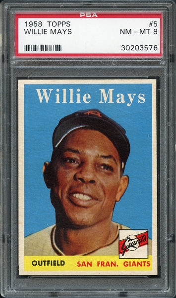 1958 Topps #5 Willie Mays PSA 8 NM-MT