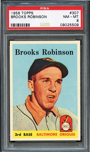 1958 Topps #307 Brooks Robinson PSA 8 NM-MT