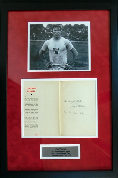 Jim Thorpe Signed Hardcover Book JSA