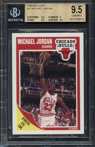 1989-90 Fleer #21 Michael Jordan BGS 9.5 GEM MINT