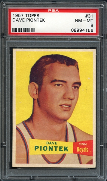 1957 Topps #31 Dave Piontek PSA 8 NM-MT