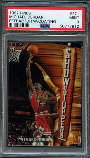 1997 Finest #271 Michael Jordan Refractor w/ Coating PSA 9 MINT