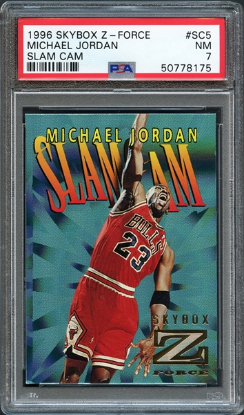 1996 Skybox Z-Force #SC5 Michael Jordan Slam Cam PSA 7 NM