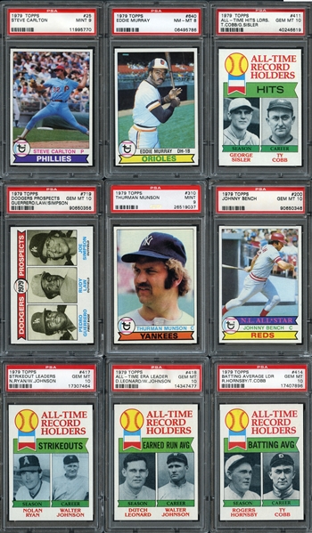 1979 Topps Baseball Lot of (134) Exceptionally High Grade Lot All PSA Graded