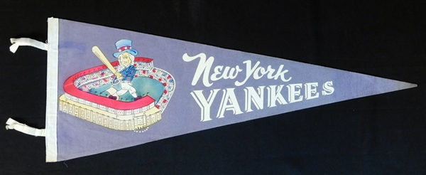 Vintage New York Yankees Full Sized Felt Pennant 