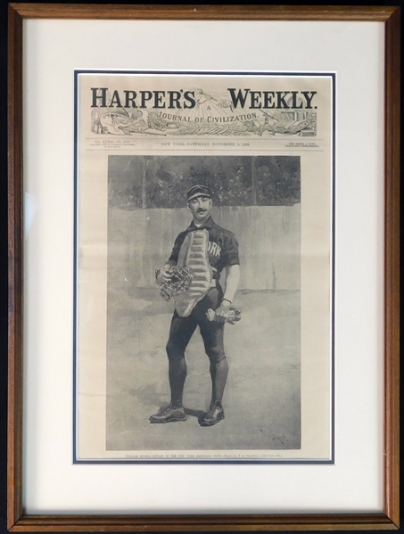 1889 Harpers Weekly Newspaper Cover Featuring William "Buck" Ewing