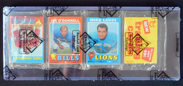 1971 Topps Football First Series  Unopened Rack Pack BBCE