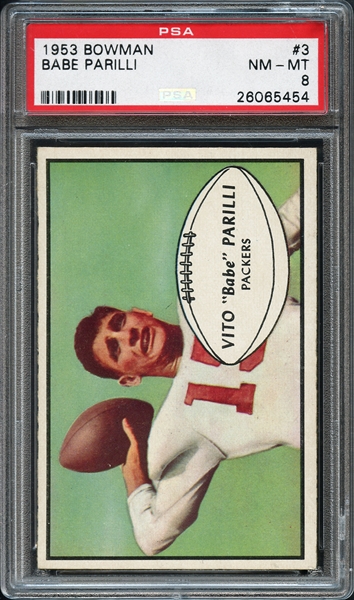 1953 Bowman #3 Babe Parilli PSA 8 NM-MT