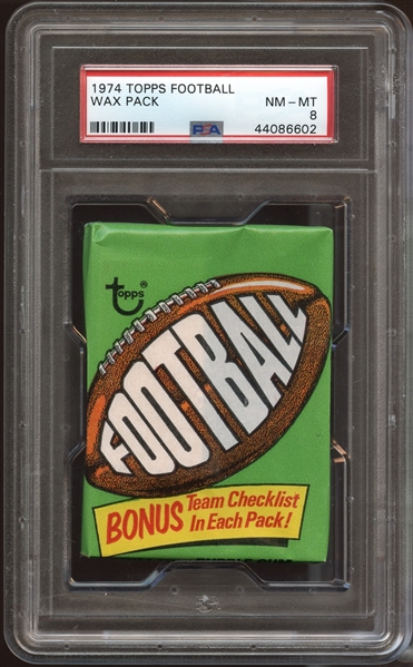 1974 Topps Football Unopened Wax Pack PSA 8 NM/MT