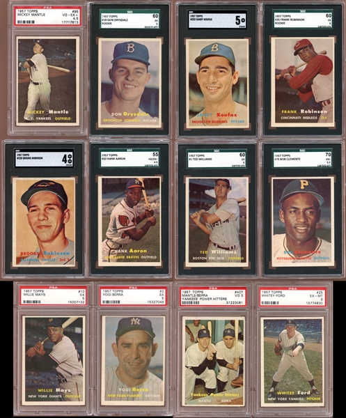 1957 Topps Baseball Complete Set All PSA/SGC Graded
