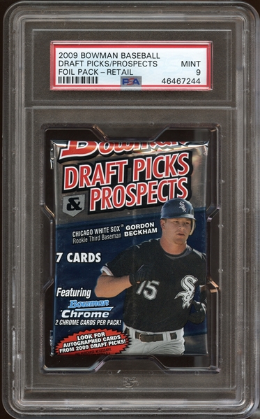 2009 Bowman Baseball Draft Picks and Prospects Unopened Foil Pack-Retail PSA 9 MINT